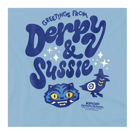 K-Pop Demon Hunters Childrens/Kids Derpy & Sussie Icons Sweatshirt (Light Blue) - Image 3