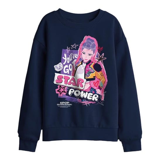 K-Pop Demon Hunters Kinder-/jongenssweatshirt Rumi Scrapbook Stars (Navy) - Image 1