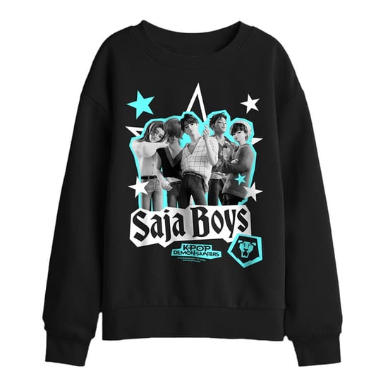 K-Pop Demon Hunters Childrens/Kids Saja Boys Scrapbook Stars Sweatshirt (Black) - Image 1
