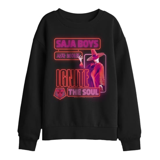 K-Pop Demon Hunters Kinderen/Kinderen Saja Jongens Jinu Sweatshirt met lichtgevende details (Zwart) - Image 1