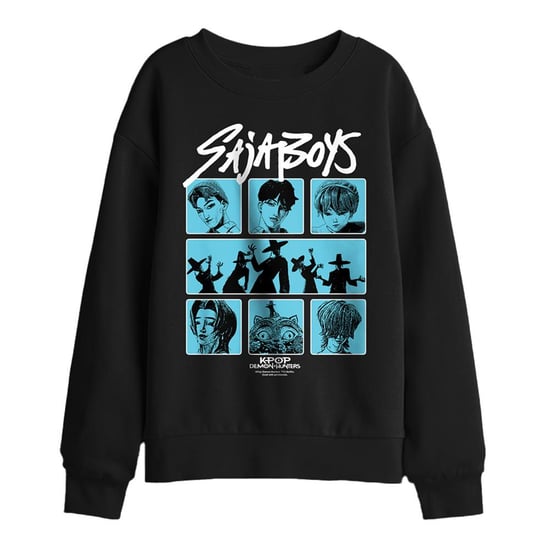 K-Pop Demon Hunters Childrens/Kids Saja Boys Posterized Square Sweatshirt (Black) - Image 1
