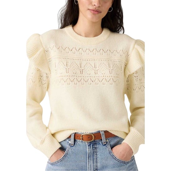 Levis Shane Pointelle-tröja med fladdrande ärmar för damer (Tofu) - Image 4