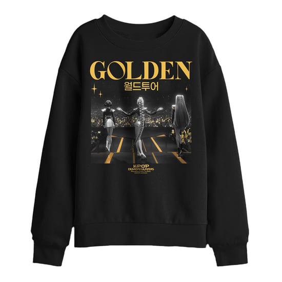 K-Pop Demon Hunters Huntrix Golden Stage-fotosweatshirt voor kinderen (Zwart) - Image 1