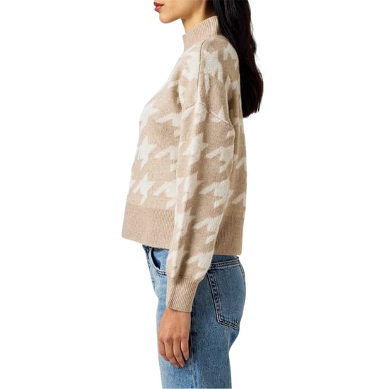 Vero Moda Dames-trui met col en pied-de-poule-motief (Mink) - Image 4