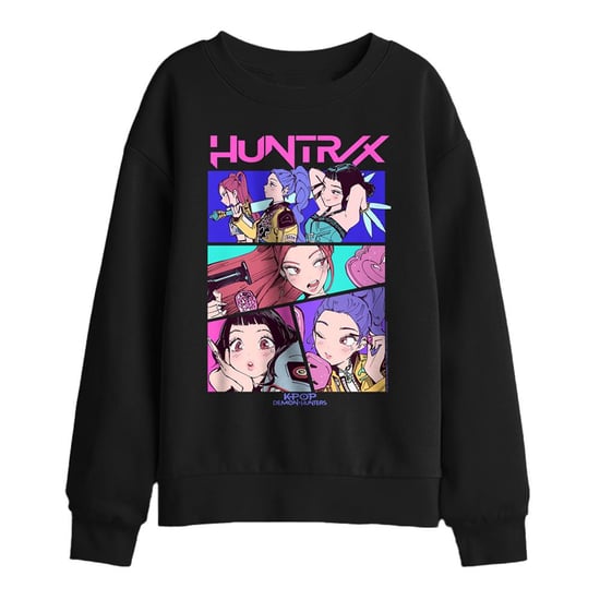 K-Pop Demon Hunters Huntrix Neon Comic Anime-sweatshirt voor kinderen (Zwart) - Image 1