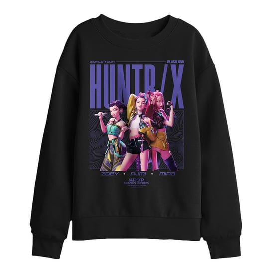 K-Pop Demon Hunters Huntrix Honmoon World Tour-poster-sweatshirt voor kinderen (Zwart) - Image 1