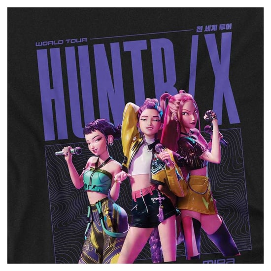 K-Pop Demon Hunters Huntrix Honmoon World Tour-poster-sweatshirt voor kinderen (Zwart) - Image 3
