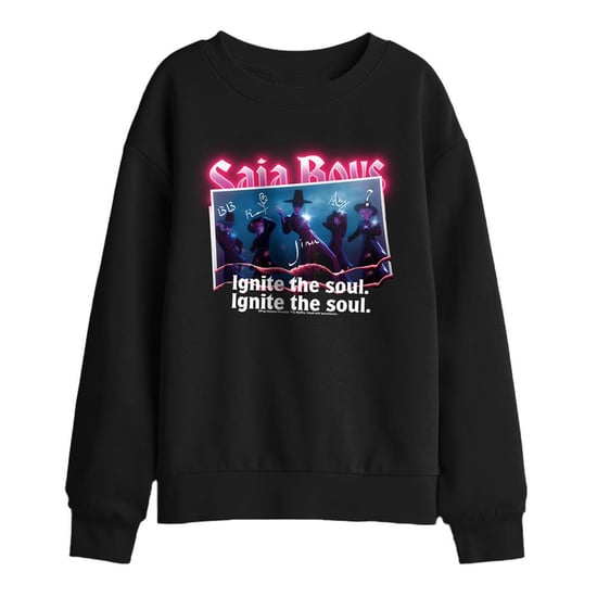K-Pop Demon Hunters Childrens/Kids Saja Boys Burning Photo Sweatshirt (Black) - Image 1
