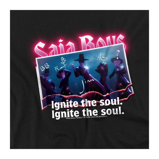 K-Pop Demon Hunters Childrens/Kids Saja Boys Burning Photo Sweatshirt (Black) - Image 3