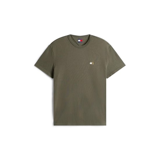 Tommy Jeans Heren Tonaal Badge T-shirt (Tinnen) - Image 1