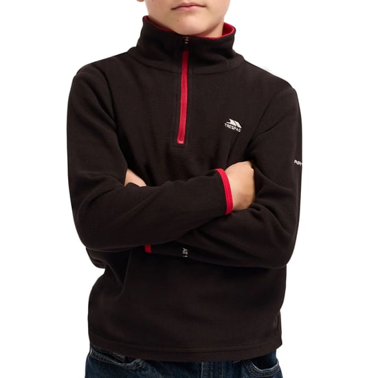 Trespass Jongens Etto Airtrap Microfleece (Zwart/Rood) - Image 4