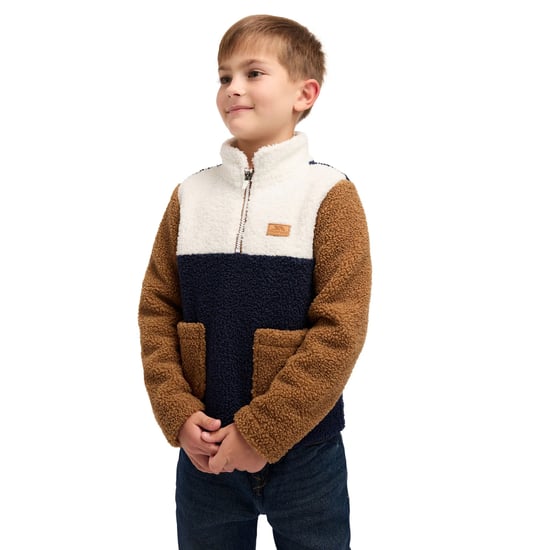 Trespass Mitta fleece-top met kleurblokken voor kinderen (Marine) - Image 1