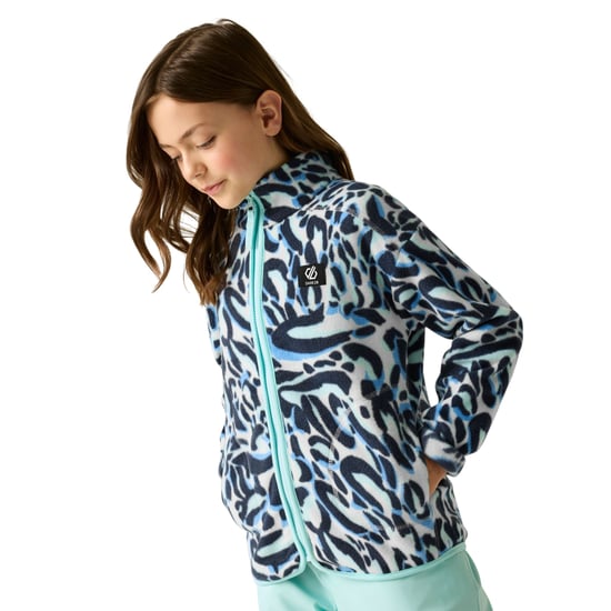 Dare 2B Fleecejas voor kinderen van Wing It met dierenprint en doorlopende ritssluiting (Blauw) - Image 5