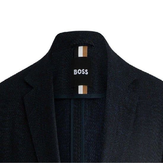 Boss Herenblazer van C Jaye met visgraatmotief, reguliere pasvorm, voor formele gelegenheden (Donkerblauw) - Image 3