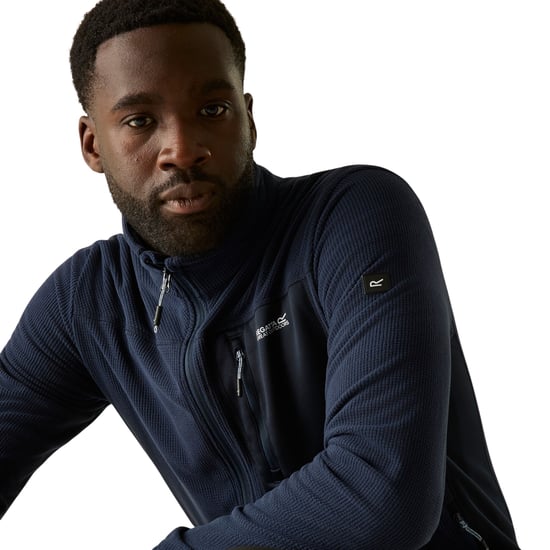 Regatta Mens Eadle Logo Full Zip Fleece (Navy) - Image 6