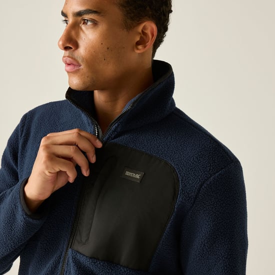 Regatta Mens Frankie Borg Fleece Jacket (Navy/Black) - Image 5