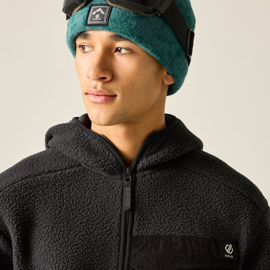 Dare 2B Heren Firn Borg fleecejas met capuchon (Zwart) - Image 4