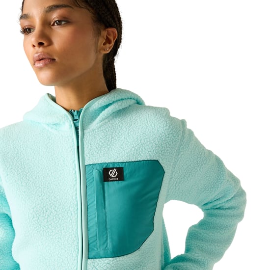 Dare 2B Firn Borg fleece met capuchon voor dames (Water Ballet) - Image 5