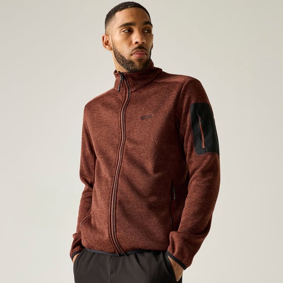 Regatta Mens Newhill Marl Full Zip Fleece Jacket (Burnt Henna) - Image 6
