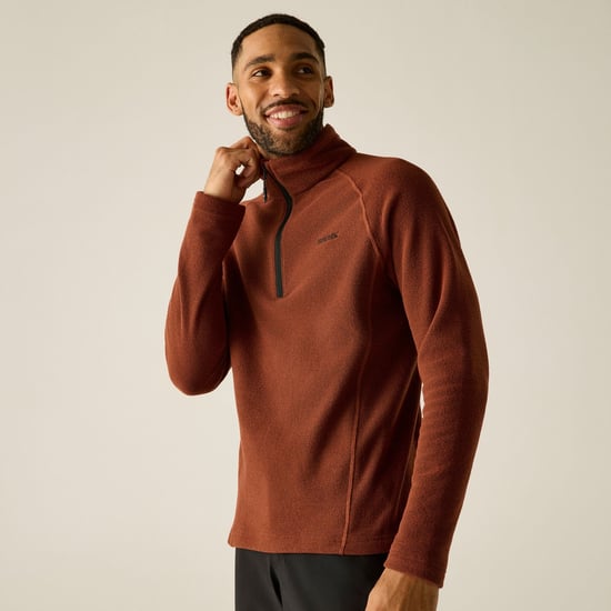 Regatta - Geweldige Outdoors Heren Kenger Half Zip Honeycomb Fleece (Verbrande Henna) - Image 1