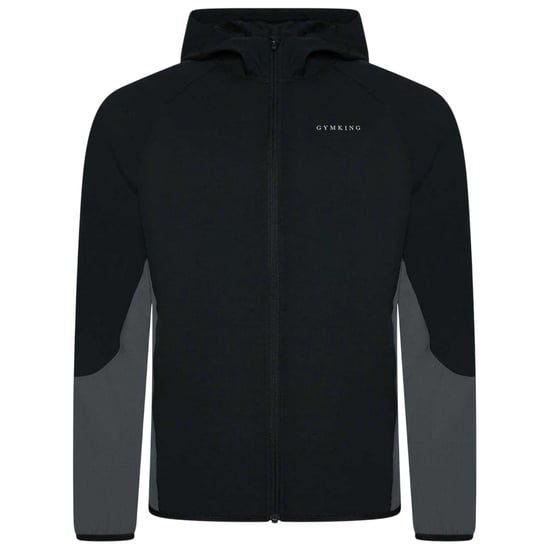 Gym King Mens Hooded Raglan Windbreaker (Black/Graphite) - Image 2
