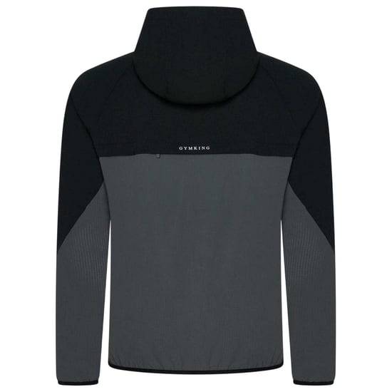 Gym King Mens Hooded Raglan Windbreaker (Black/Graphite) - Image 3