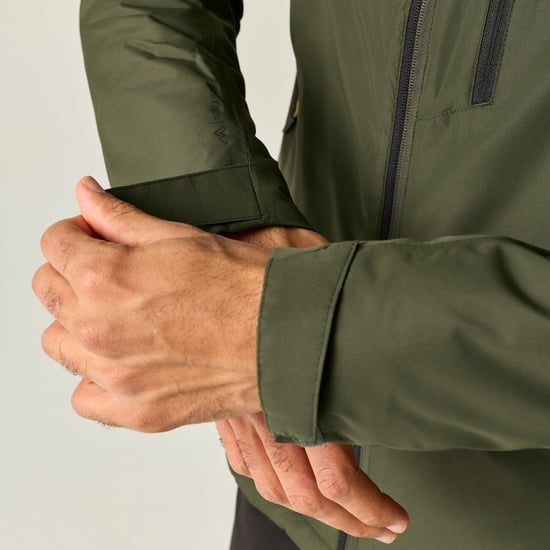 Regatta Mens Allston Waterproof Jacket (Dark Khaki/Wood Brown) - Image 6