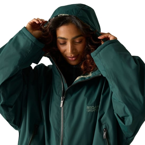 Regatta Unisex Adult Brush Stroke Changing Robe (Deep Pine) - Image 5
