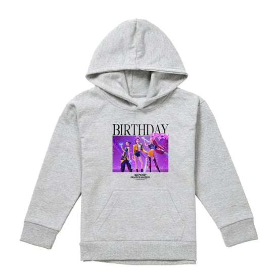 K-Pop Demon Hunters Childrens/Kids Huntrix Birthday Crew Group Pullover Hoodie (Athletic Heather) - Image 1