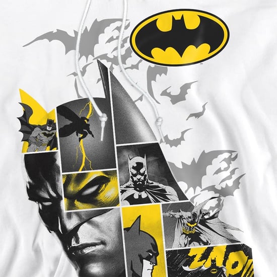 Batman Heren Lang Leve Hoodie (Wit) - Image 3