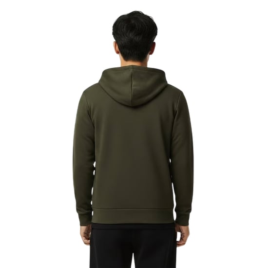 Lacoste Mens Basic Logo Cotton Blend Full Zip Hoodie (Khaki Green) - Image 4