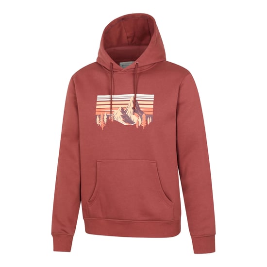 Mountain Warehouse Mens Mountain Scene Hoodie (Rust) - Image 3