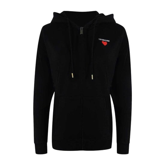 Love Moschino Casual katoenen hoodie met doorlopende ritssluiting voor dames (Zwart) - Image 1