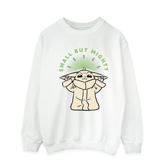 Star Wars Mens The Mandalorian Small But Mighty Grogu Sweatshirt (White) - Image 2