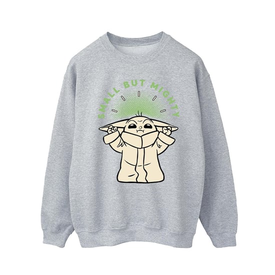 Star Wars Mens The Mandalorian Small But Mighty Grogu Sweatshirt (Sports Grey) - Image 2