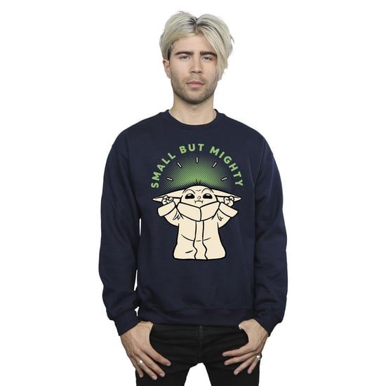 Star Wars Mens The Mandalorian Small But Mighty Grogu Sweatshirt (Navy Blue) - Image 1