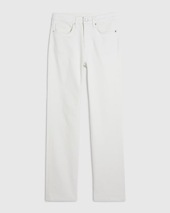 River Island Womens Straight Leg Jeans White Stretch Zip Button - Image 6