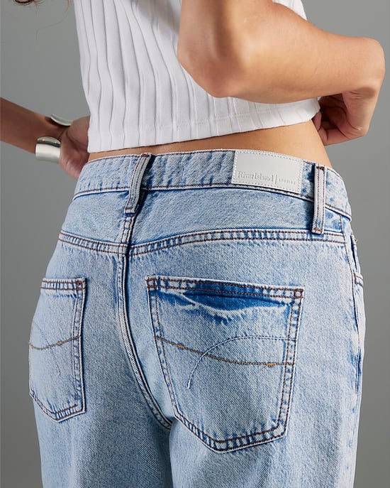 River Island Womens Straight Leg Jeans Blue Relaxed High Rise - Image 5