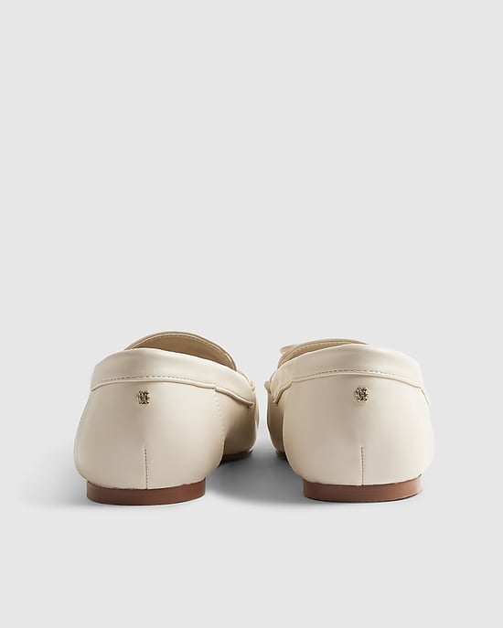 River Island Womens Loafers White Charm Bow Faux Leather - Image 3