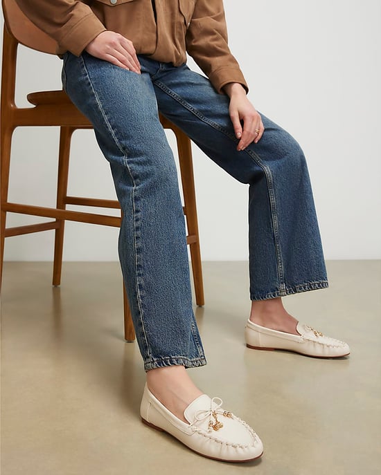 River Island Womens Loafers White Charm Bow Faux Leather - Image 5
