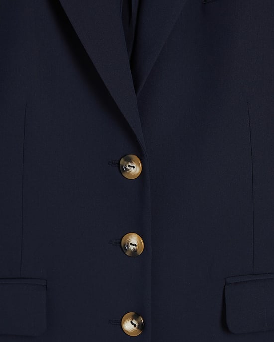 River Island Womens Blazer Navy Oversized Long Sleeve Button - Image 5