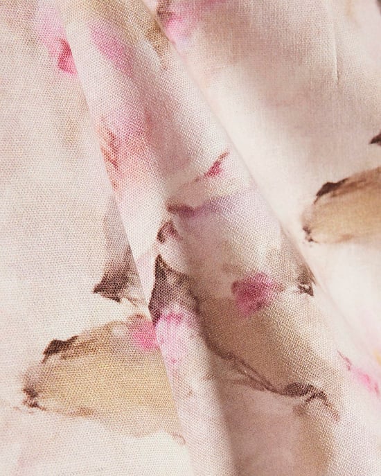 River Island Womens Shorts Pink Floral Scallop Trim Zip - Image 5
