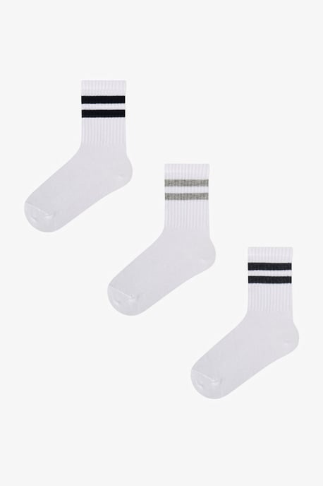 Boys' Lines Tennis Ankle Socks - Image 1