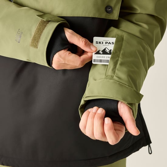 Dare 2B Mens Freeride III Overhead Ski Jacket (Black/Martini Olive) - Image 4