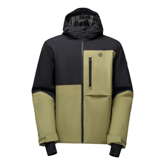Dare 2B Mens Halfpipe IV Colour Block Ski Jacket (Black/Martini Olive) - Image 2