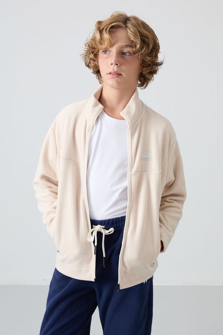Tommy Life Sweatshirt voor kinderen van pluche met ritskraag - Image 6