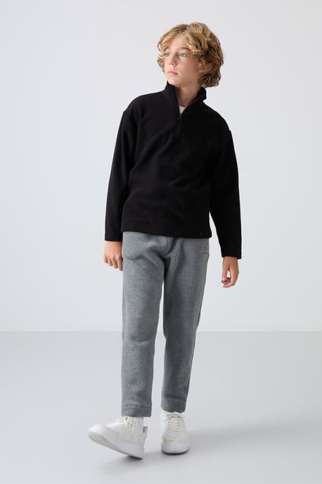 Jongerensweatshirt met halve rits en borduursel - Image 2