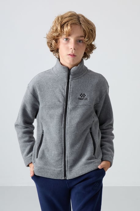 Sweatshirt voor jongeren van pluche met ritskraag - Image 4