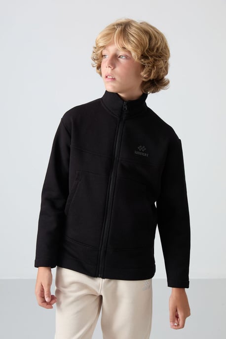 Sweatshirt voor jongeren met ritskraag en zak - Image 4