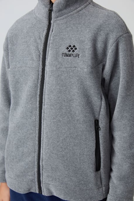 Sweatshirt voor jongeren met ritssluiting bij de kraag - Image 2